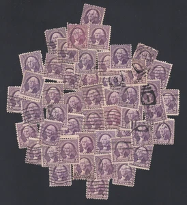 Estampillas postales para artesanía: 1932 3¢ WASHINGTON, PÚRPURA; 50 ESTAMPILLAS USADAS - Imagen 1 de 1