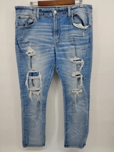 American Eagle Slim Jeans Herren 38x30 Distressed Blau Air Flex 360  - Bild 1 von 12