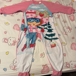 Strawberry Shortcake 2004 Girls Footie Pajamas - Picture 1 of 6