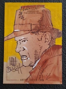 2008 sketch card art INDIANA JONES crystal skull kingdom MATT BUSCH topps - Picture 1 of 6