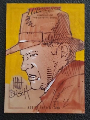 2008 sketch card art INDIANA JONES crystal skull kingdom MATT BUSCH topps - Image 1 of 4