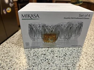 Mikasa Set di 4 bicchieri doppi vecchio stile cristallo fine sassone 10 oz. - Foto 1 di 7