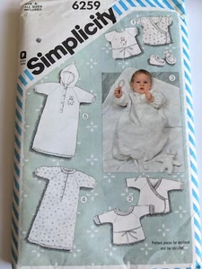 Vintage Simplicity Pattern 6259 Infants' Layette 4 sizes UNCUT - Picture 1 of 2