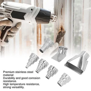7Pcs 35mm Heat Gun Nozzle Set Stainless Steel Hot Air Gun Nozzle - Picture 1 of 12