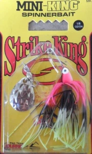 Strike King Mini King Spinnerbait 1/8oz - Pink/Red/Black/White/Chartreuse - Picture 1 of 1