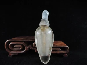 Handgefertigte antike chinesische Natur Kristall Schnupftabakflasche G - Bild 1 von 6