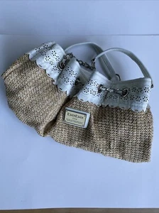 Bebe Summer Raffia Handbag Beachy White Tan - Picture 1 of 7