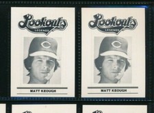 Lot (2) 1988 CHATTANOOGA LOOKOUTS LEGENDS Matt Keough Baseball (BN17) SWSW6
