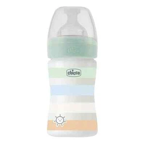 Chicco Plastic Baby Bottle 150 ml 0m+ Well Being Silicone Teat Green 28611-21 - Picture 1 of 3