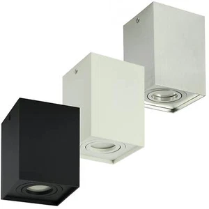 Aufbaurahmen für Aufbauleuchte GU10 Alu Edelstahl eckig schwenkbar 96x96x125mm - Bild 1 von 21