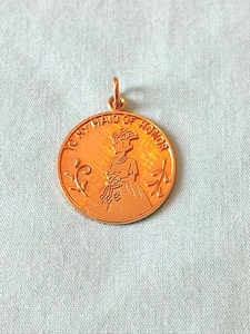 Vintage Gold Filled To My Maid Of Honor Pendant Charm Medallion Wedding  - Picture 1 of 5