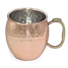 Hammered Moscow Mule Mug Cup Solid Pure Copper Brass Handle Handcrafted Tumblers
