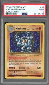 2016 Pokemon Evolutions Holo Machamp #59 PSA 9 MINT - Picture 1 of 2