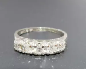 14K WG 5-DIAMOND ANNIVERSARY BAND RING 0.50 tcw SZ 6.5 4.13mm Wide 2.39g(AI-2082 - Picture 1 of 18