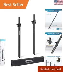 Space-Saving Speaker Poles with Locking Mechanism - Up to 121 lbs Capacity - Picture 1 of 9