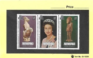 Aitutaki 1978 25th Anniversary of Coronation Se-tenant Set of 3 MNH - Picture 1 of 1
