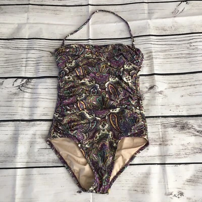 Traje de baño de una pieza J.CREW multicolor cachemira correa desmontable talla 2 ceñido Foto 1 de 4