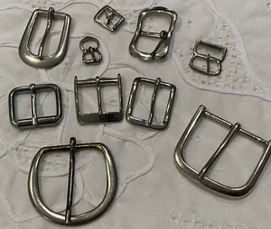 Vintage Silver Buckles Metal x 10 Mixed Sizes - Picture 1 of 5