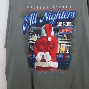 Paradise Shores Herren T-Shirt grau Weihnachten Santa All Nighters Bar and Grill XL - Bild 1 von 5