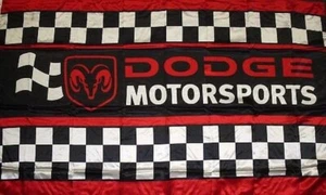 Dodge Motorsports Checkered 3x5 Ft Banner Flag Car Racing Show Garage Workshop - Picture 1 of 3