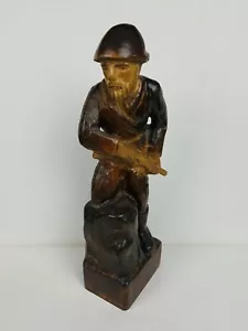 Holz handgeschnitzte Figur Soldat Zweiter Weltkrieg Volkskunst - Bild 1 von 24