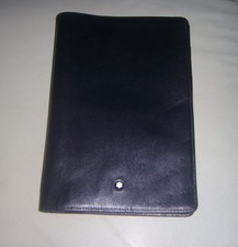 Genuine Mont Blanc black leather - Trifold Organizer Wallet Card Passport Holder