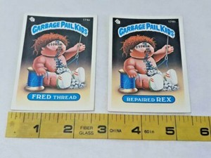 1986 Topps Garbage Pail Kids GPK Series 5 FRED THREAD 174a & REPAIRED REX 174b