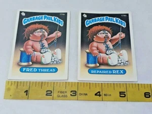 1986 Topps Garbage Pail Kids GPK Series 5 FRED THREAD 174a & REPAIRED REX 174b - Picture 1 of 6