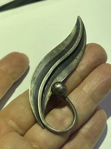 Vintage Taxco Sterling Silver Modernist Style Brooch 11.2 Grams 3” - Picture 1 of 9