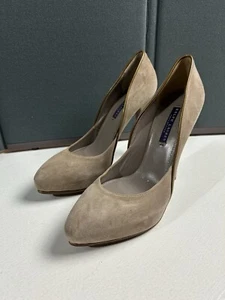 Ralph Lauren Purple Label Collection Celia Glen Tan Suede Pump Heels Women 9 B - Picture 1 of 12