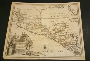 1740's ORIGINAL MEXICO NEW HISPANIA MAP - Picture 1 of 7