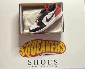 TAGLIA 11 Air Jordan 1 Low Retro OG bianco nero varsity rosso (punta nera) CZ0790 106 - Foto 1 di 9