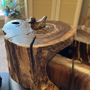 Vintage Wood Drawer Wood Carved Jewelry Box Trinket Box BEAUTIFUL Bird Details - Picture 1 of 11