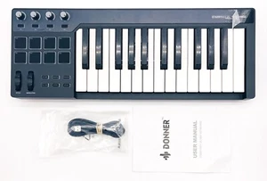 Donner Starrykey 25 MIDI USB Keyboard W/ 8 Velocity Sensitive Backlit Pads Black - Picture 1 of 3