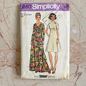 Simplicity 5850, 70s Dress, Sz 14/36, Vintage Sewing Pattern, Cut & COMPLETE - Picture 1 of 2