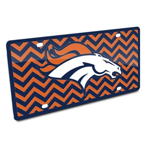 NFL Denver Broncos Chevron Style Auto License Plate - Imagen 1 de 2