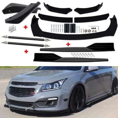 For Chevrolet Cruze Front Rear Bumper Lip Spoiler Body Kit Splitter + Side Skirt - Image 1 of 4
