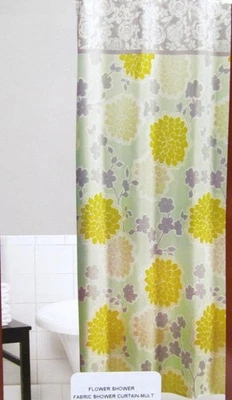 Cortina de ducha de baño de diseño con resorte floral FLOR DUCHA con flores de jardín NUEVO Foto 1 de 4