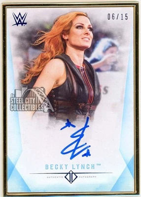 Becky Lynch 2019 Topps Transcendent WWE Blue Autograph Card #A-BE 6/15 - Image 1 of 2