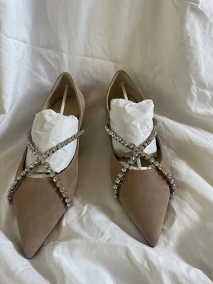 Zapatos planos para mujer Jimmy Choo Genevi de gamuza puntiaguda Foto 1 de 4