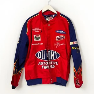 Vintage NASCAR Racing Jacket Adult 2XL Jeff Gordon Dupont Flames Jeff Hamilton - Picture 1 of 14