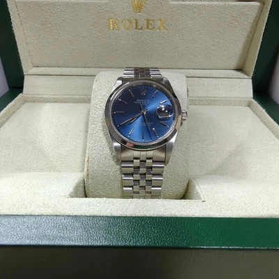 Rolex Date 15200 Blue Sunburst Dial Quickset Auto Watch - Jubilee Style Bracelet - Image 1 of 4