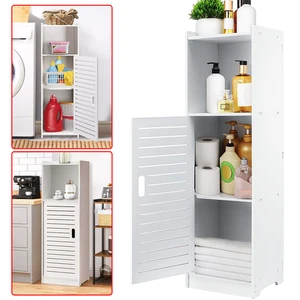 Waterproof Bathroom Storage Cabinet Free Standing Cabinet Organizer Unit White - Picture 1 of 13