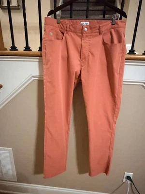 PETER MILLAR CROWN 5 Bolsillos Pantalones Capa Rojo Rosa Golf Rendimiento Ligero 36 Foto 1 de 4