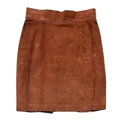 Danier Vintage Women’s Brown Suede Leather Skirt Made in Canada Size 6 (XS) - Image 1 of 4