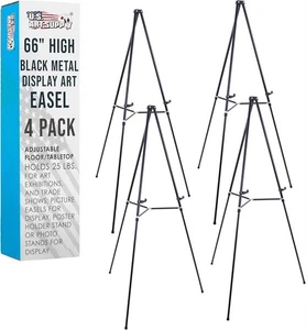 U.S. Art Supply 66" schwarz Metall Stativ Staffelei Display (4er Pack) - verstellbar NEU! - Bild 1 von 4