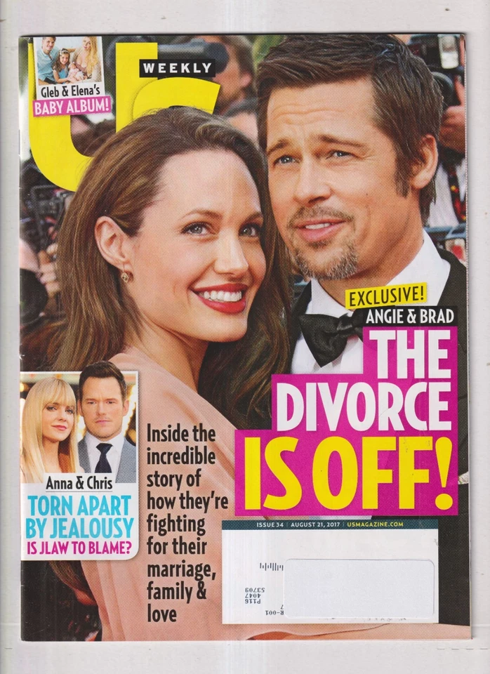 US Weekly August 21, 2017 Angelina Jolie and Brad Pitt, Anna Faris and Chris Pra - Image 1 of 1