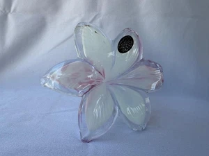 Echtes italienisches Blumen mundgeblasenes Glas Murano weiß Orchidee Farbtöne Italy Nr 606 - Bild 1 von 12