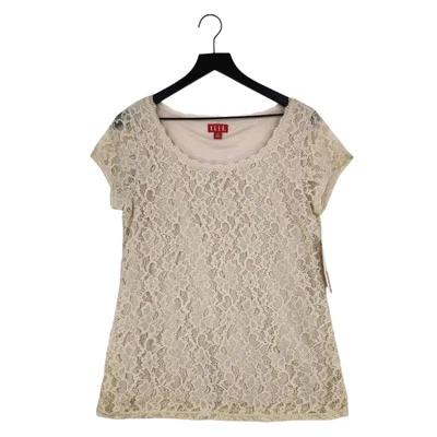 Blusa de renda floral feminina Elle nova com etiquetas tamanho médio bege forrada fada cottagecore feminina - Imagem 1 de 4
