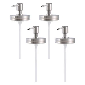 4 Stück Glas Seifenspender Deckel mit Pumpen, Lotion Seifenspender Deckel für3426 - Bild 1 von 7